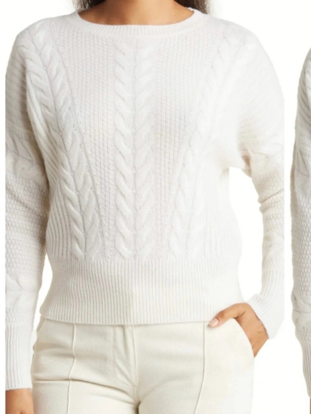 MAGASCHONI Cashmere Dolman Sweater 100% Cashmere  cable knit pullover